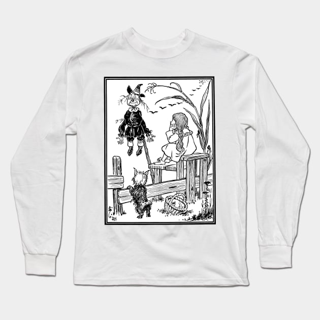 Vintage Wizard of Oz Dorothy Meets Scarecrow Long Sleeve T-Shirt by MasterpieceCafe